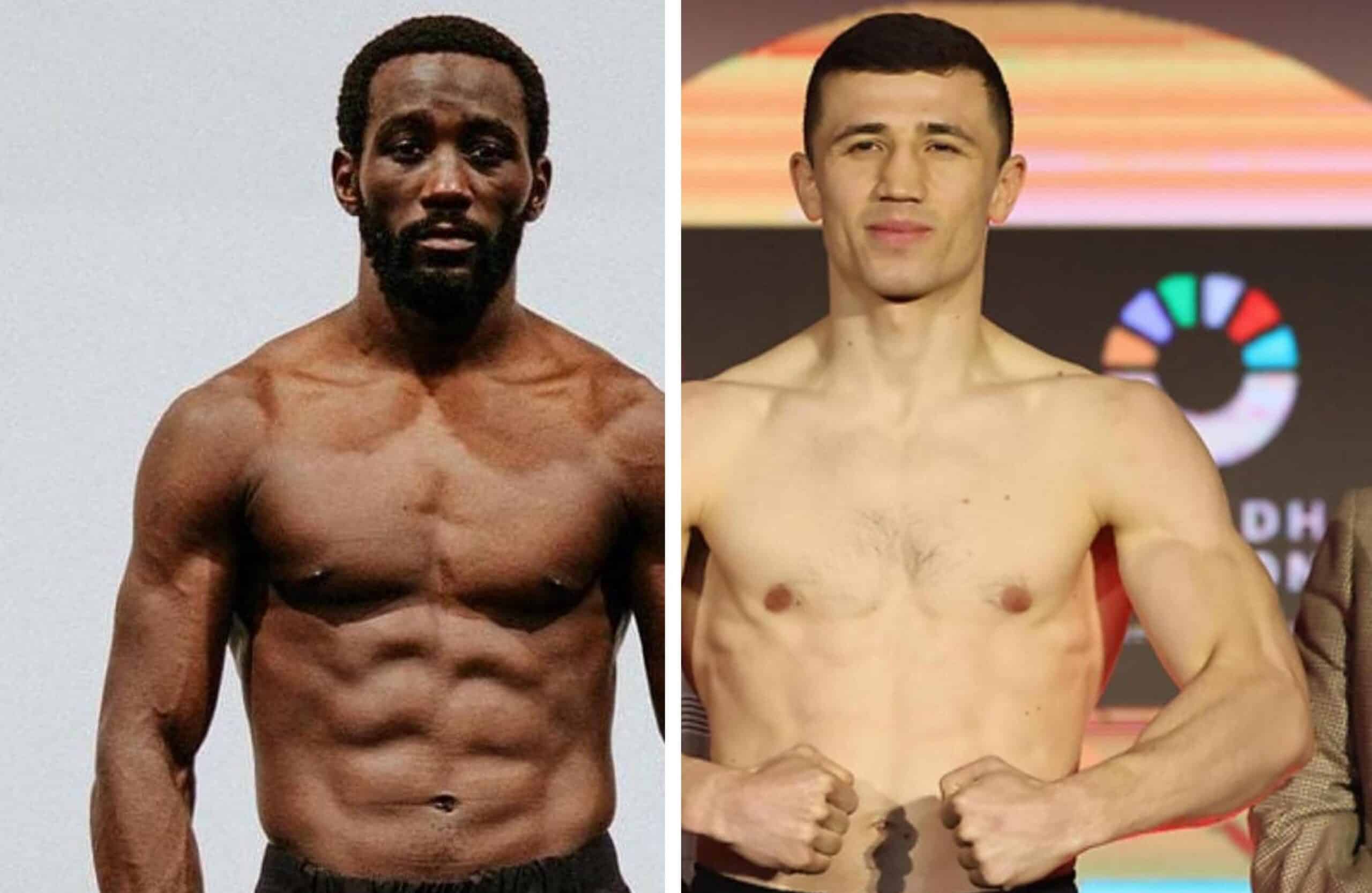 TERENCE CRAWFORD A LA IZQUIERDA Y A LA DERECHA ISRAIL MADRIMOV