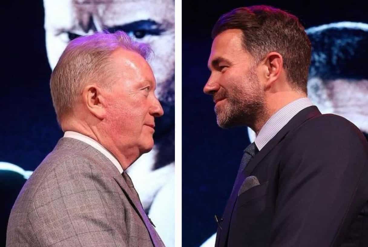 FRANK WARREN DE QUEENSBERRY PROMOTIONS A LA IZQUIERDA Y EDDIE HEARN DE MATCHROOM BOXING A LA DERECHA