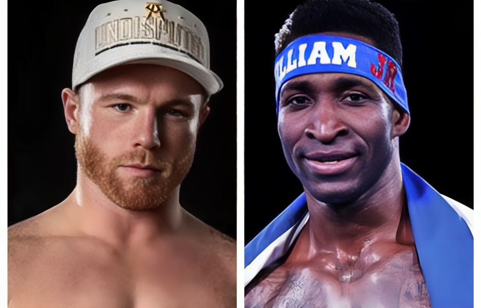 CANELO ÁLVAREZ A LA IZQUIERDA Y WILLIAM SCULL A LA DERECHA