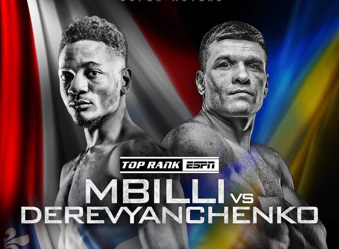 FLYER DE LA PELEA ENTRE CHRISTIAN MBILLI Y SERGIY DEREVYANCHENKO