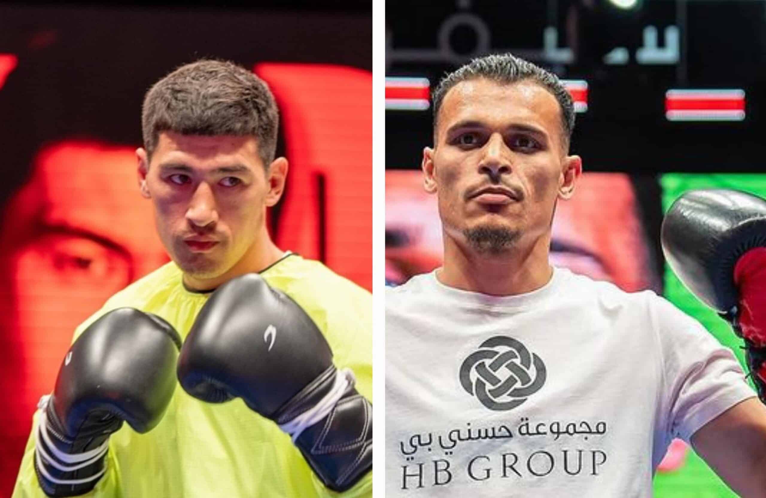 DMTRIY BIVOL A LA IZQUIERDA Y MALIK ZINAD A LA DERECHA DURANTE SUS ENTRENAMIENTOS PÚBLICOS