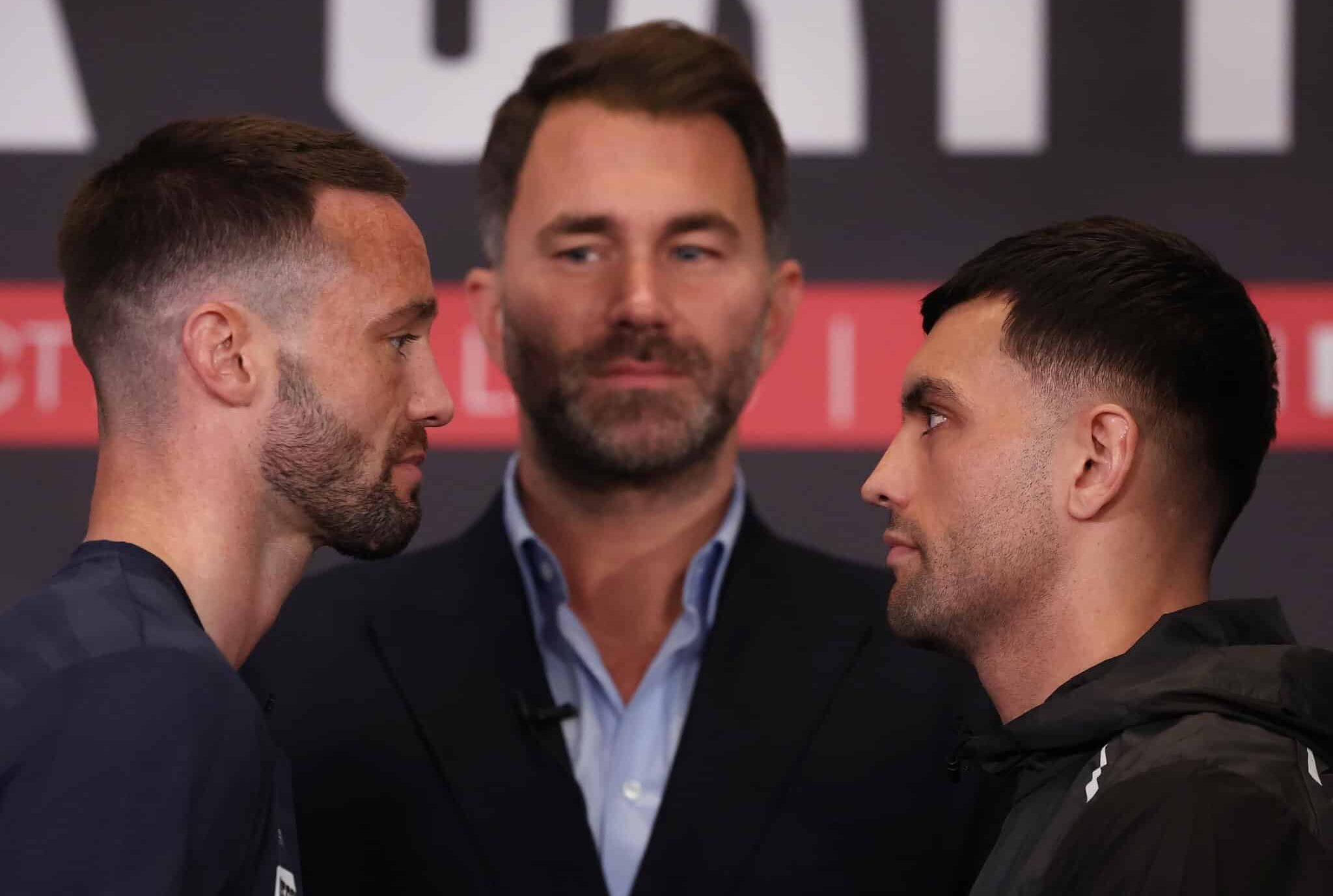 JOSH TAYLOR A LA IZQUIERDA, Y JACK CATTERALL A LA DERECHA, CARA A CARA TRAS LA ÚLTIMA CONFERENCIA DE PRENSA