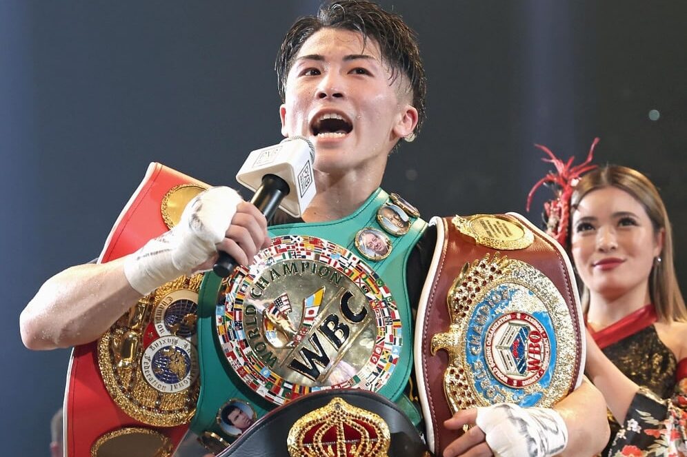 NAOYA INOUE CELEBRA CON SUS TÍTULOS TRAS NOQUEAR AL PANTERA NERY