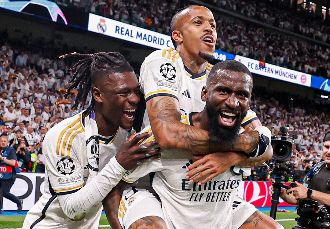 CAMAVINGA, RUDIGER, Y MILITAO, CELEBRAN CON EL REAL MADRID