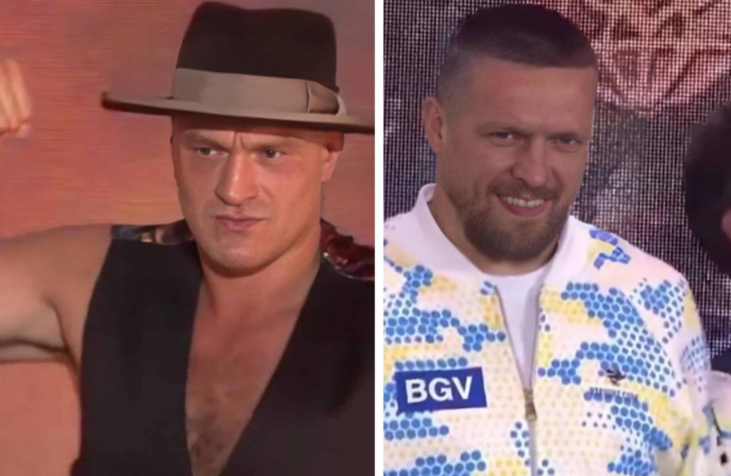 TYSIN FURY A LA IZQUIERDA Y OLEKSANDR USYK A LA DERECHA
