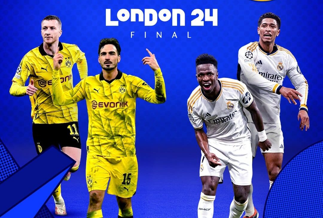 FLYER DE LA FINAL DE LA UEFA CHAMPIONS LEAGUE ENTRE EL BORUSSIA DORTMUND Y EL REAL MADRID