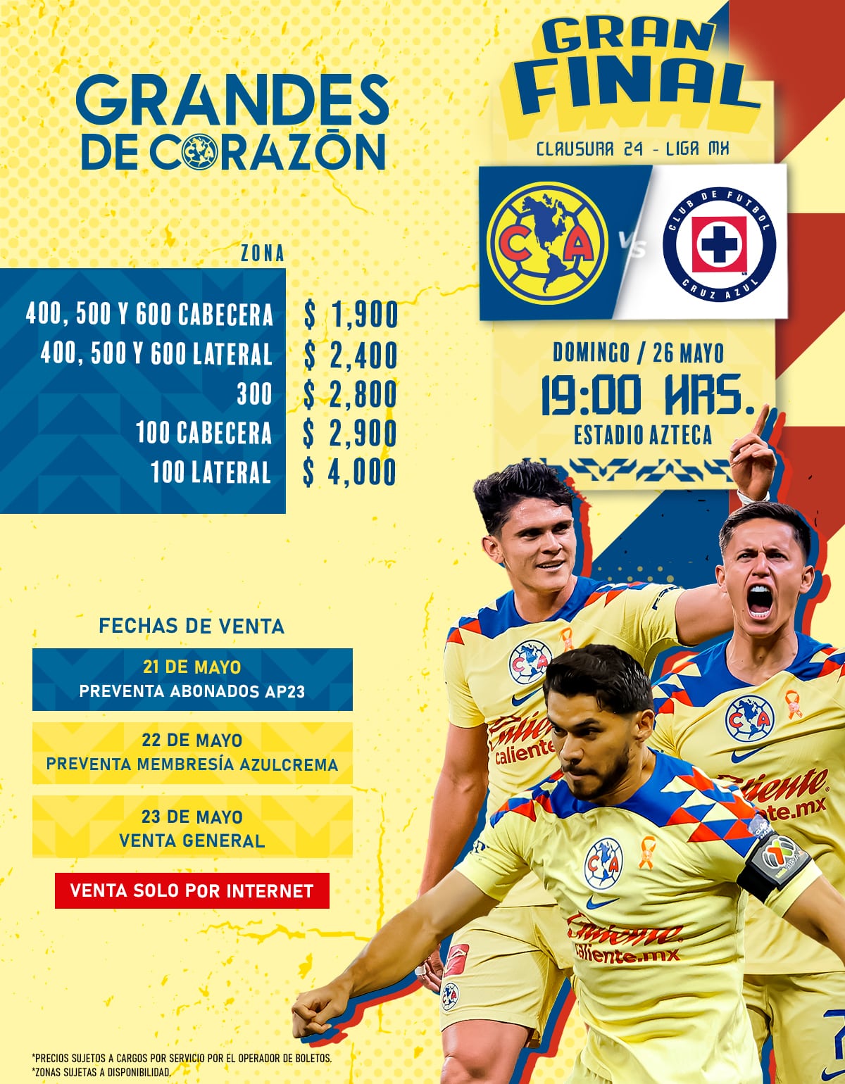 Precios de los boletos para la gran final.