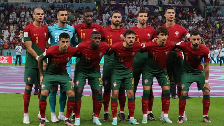 Selección de Portugal previo al juego amistoso ante Luxemburgo.
