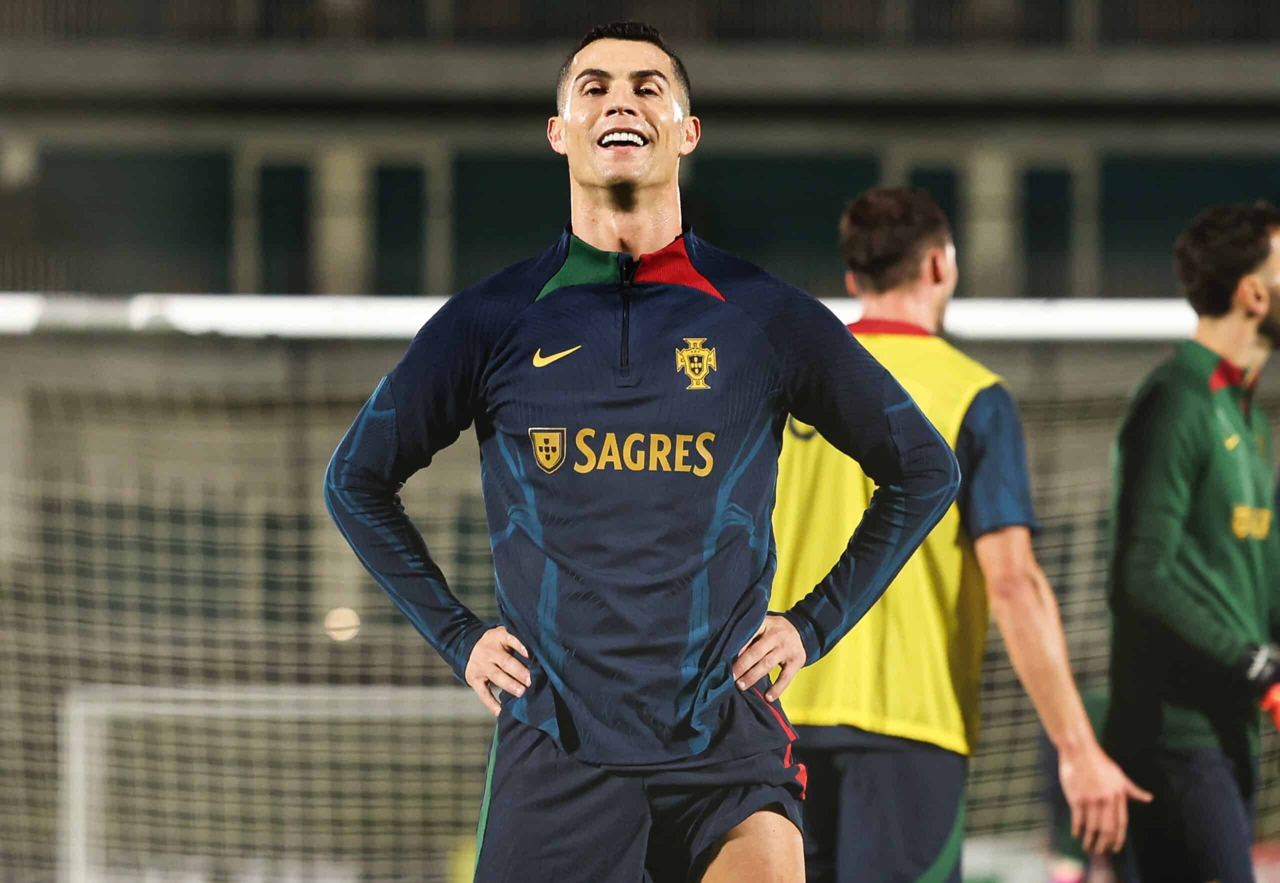 Cristiano Ronaldo en entrenamiento con Portugal.