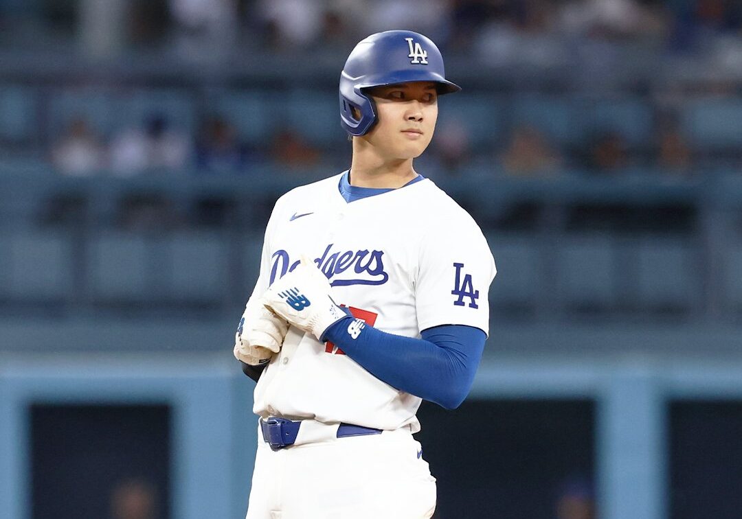 SHOHEI OHTANI DE LOS DODGERS DURANTE UN PARTIDO ANTE LOS ANGELS
