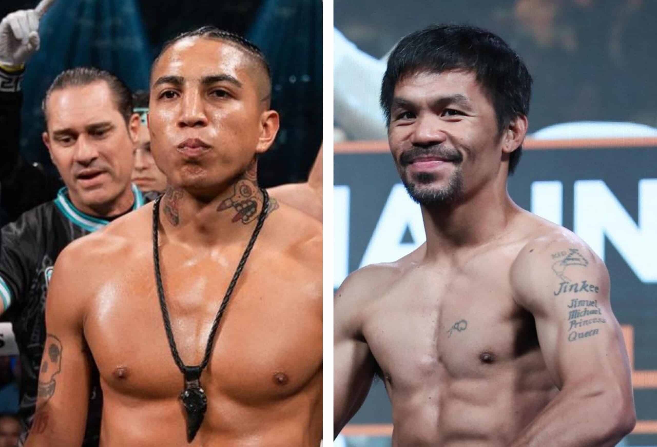 MARIO BARRIOS A LA IZQUIERDA Y MANNY PACQUIAO A LA DERECHA