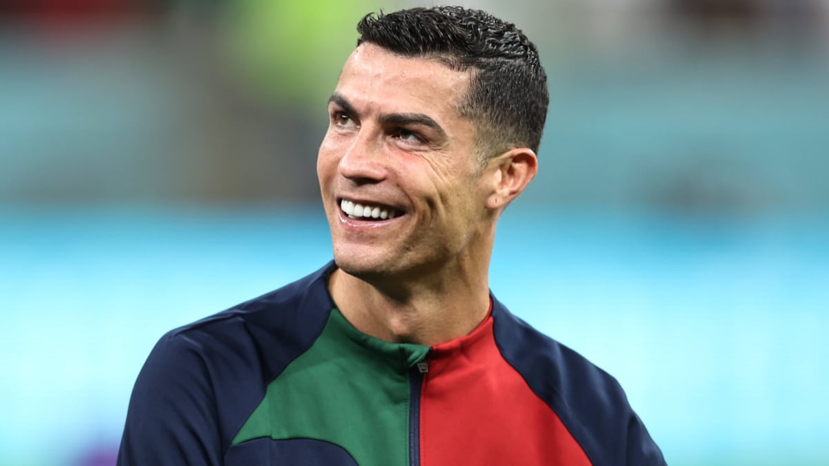 Cristiano Ronaldo en entrenamiento de Portugal.