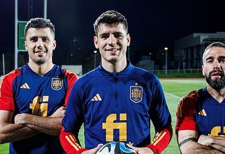 La Selección de España en entrenamiento.