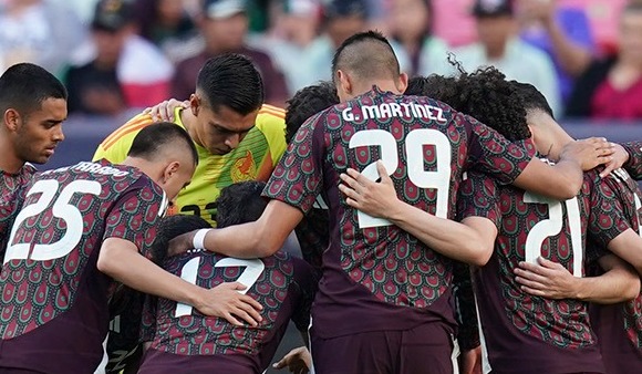 Jugadores del Tricolor en el partido ante Uruguay.