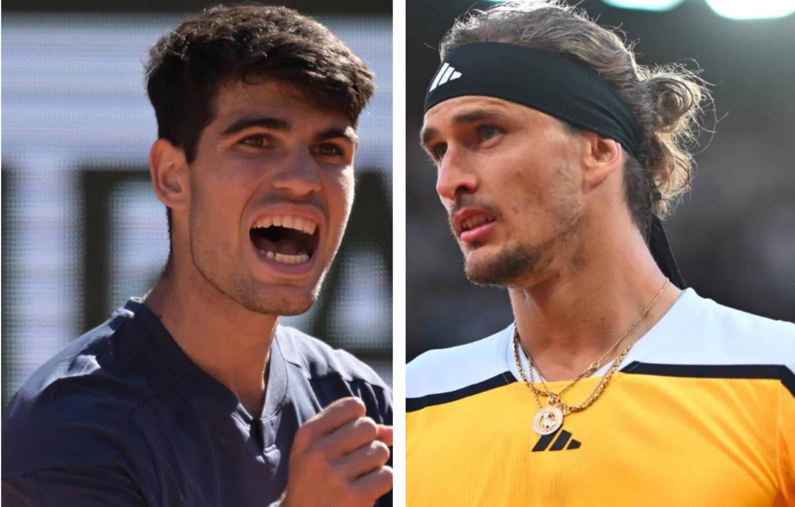 CARLOS ALCARAZ A LA IZQUIERDA Y ALEXANDER ZVEREV A LA DERECHA