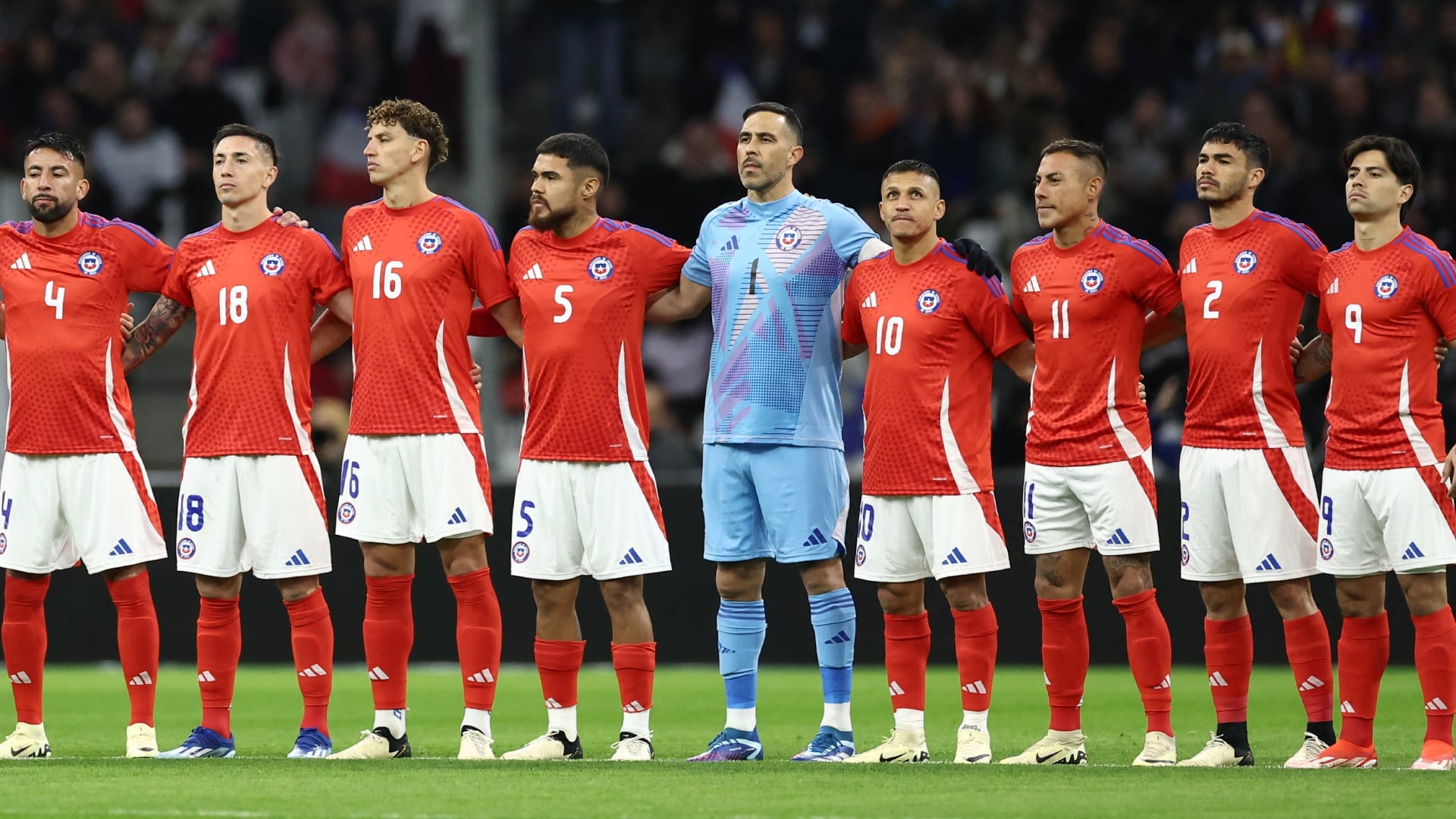 Selección de Chile en partido amistoso de esta semana.
