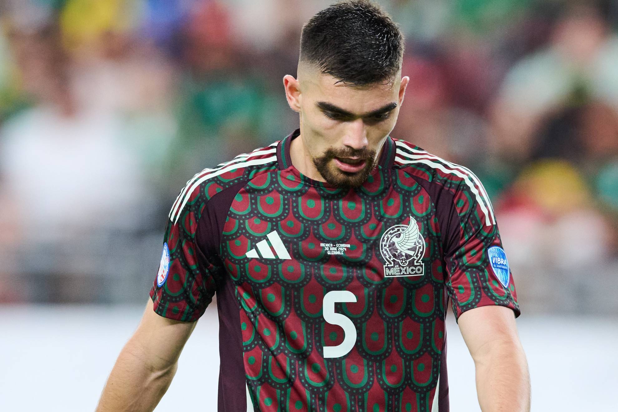 Johan Vásquez en partido de la Copa América.
