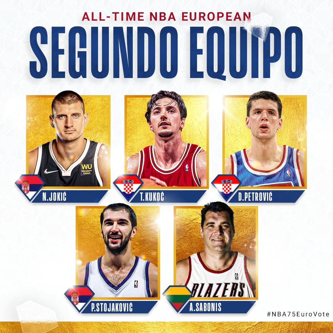 Quinteto mejor equipo de jugadores de Europa en la NBA.
