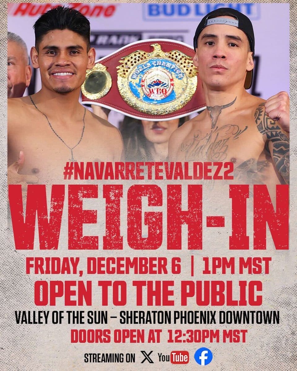 Emanuel 'Vaquero' Navarrete vs Óscar Valdez, este sábado en Phoenix.