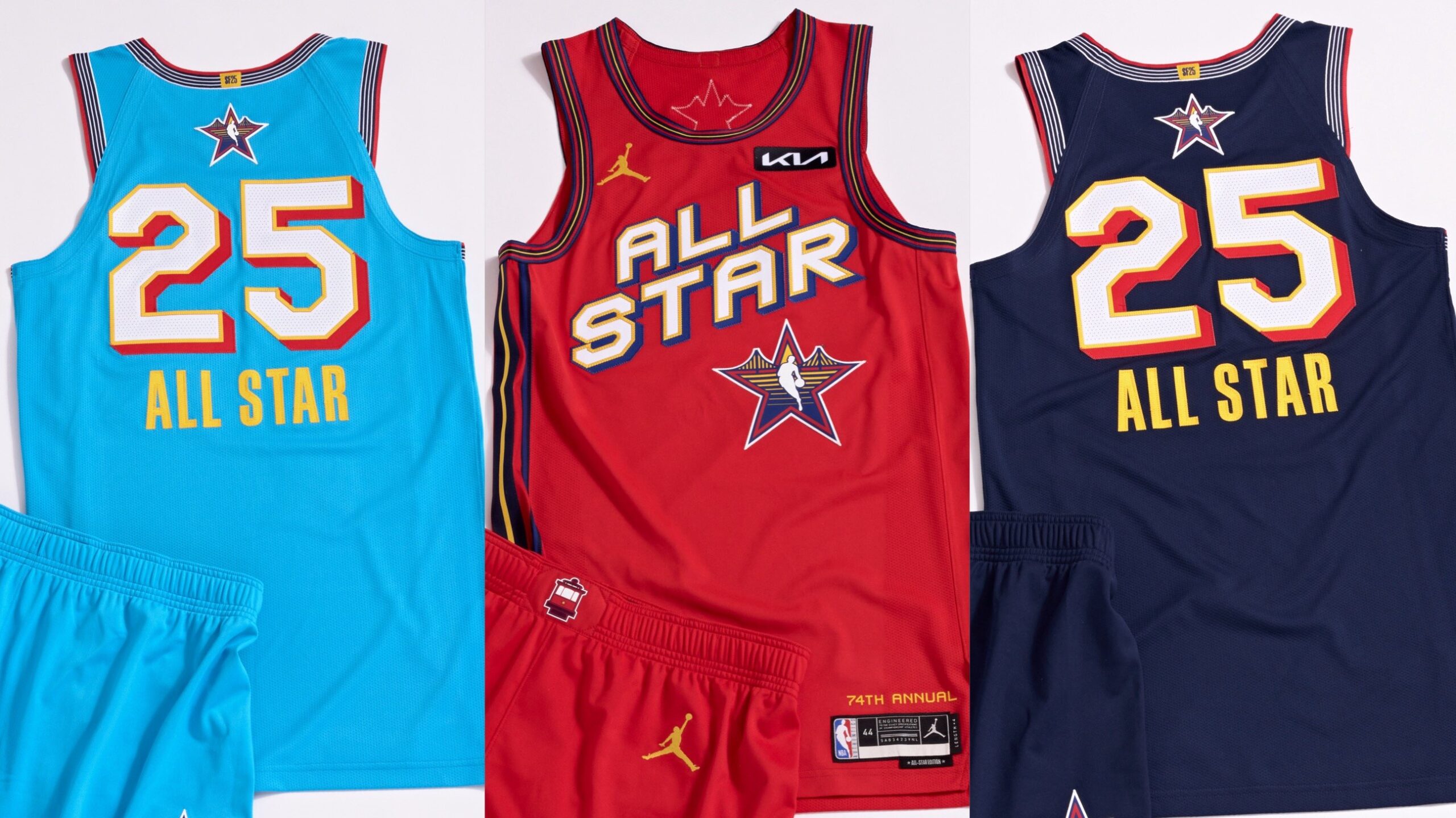 Estos son los uniformes de los tres equipos del All-Star Game.
