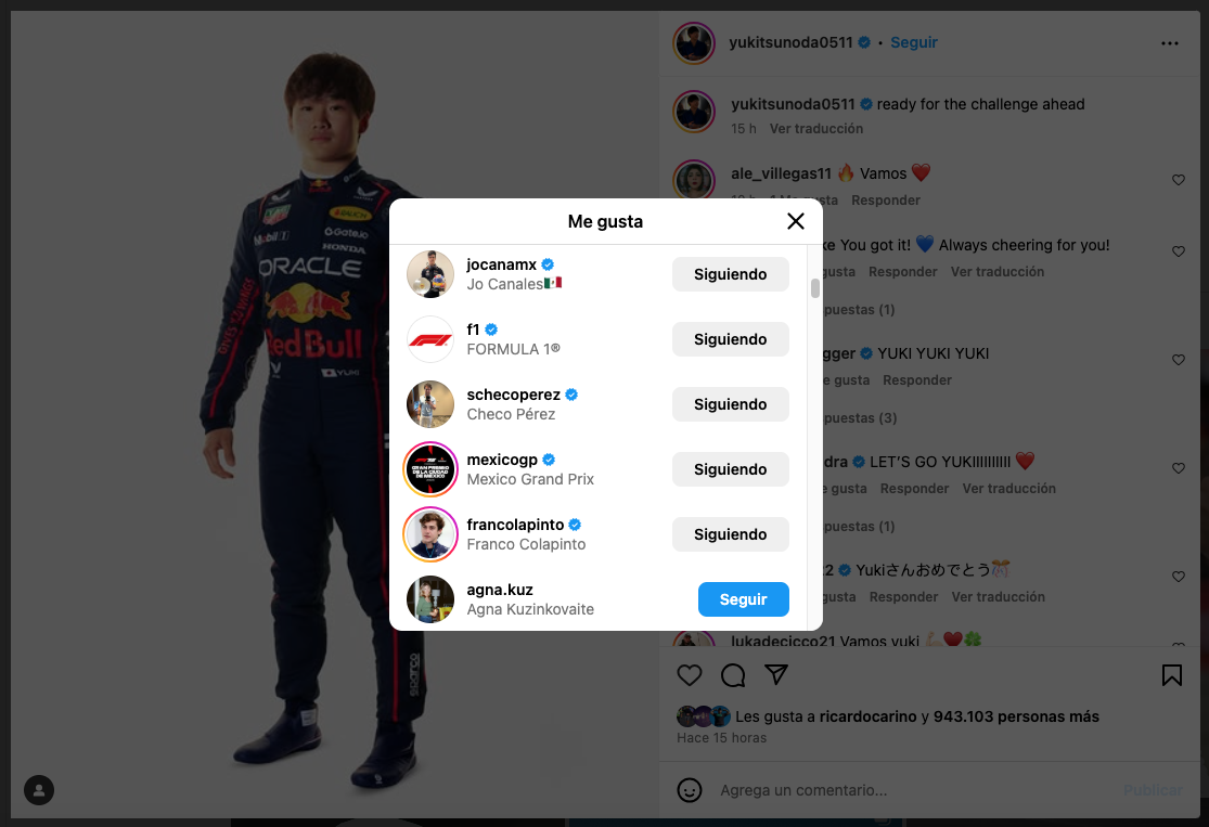 CHECO PEREZ YUKI TSUNODA 2025