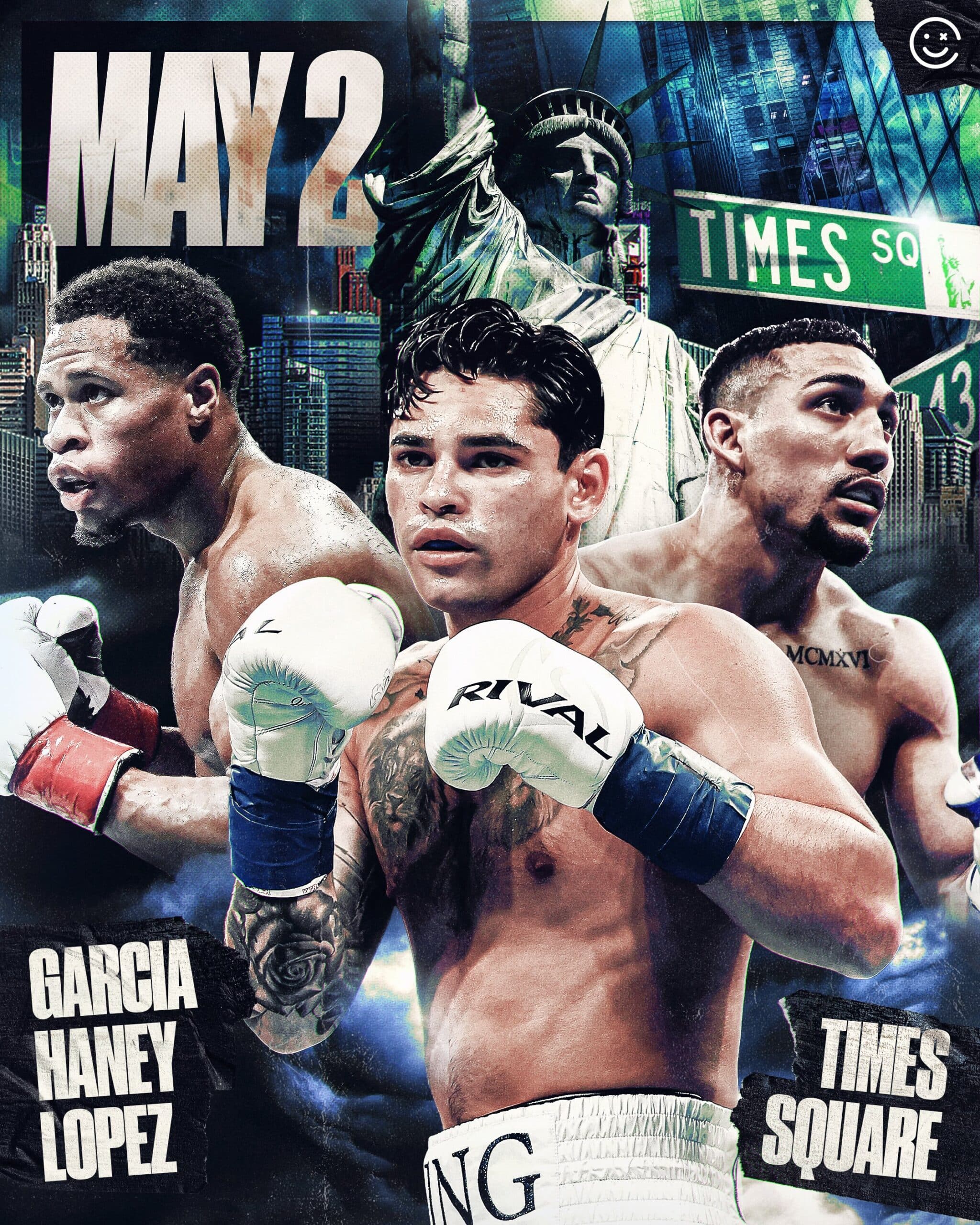 Ryan García, Devin Haney y Teofimo López pelearán en la misma cartelera en Times Square en la ciudad de Nueva York Ryan García vs Rolly Romero.