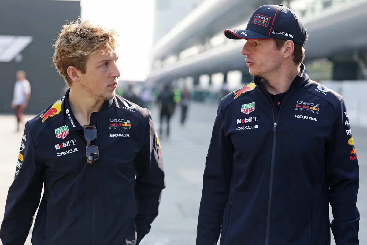 MAX VERSTAPPEN LIAM LAWSON RED BULL F1 2025