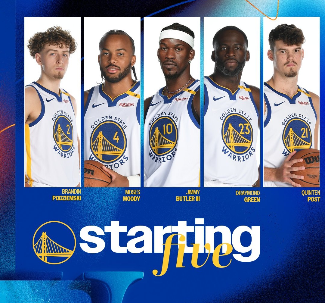 Quinteto titular de los Golden State Warriors para hoy.