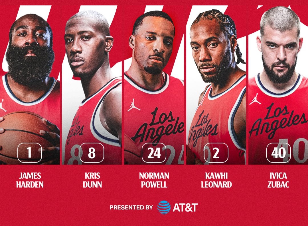 Quinteto titular de Los Ángeles Clippers para el día de hoy.