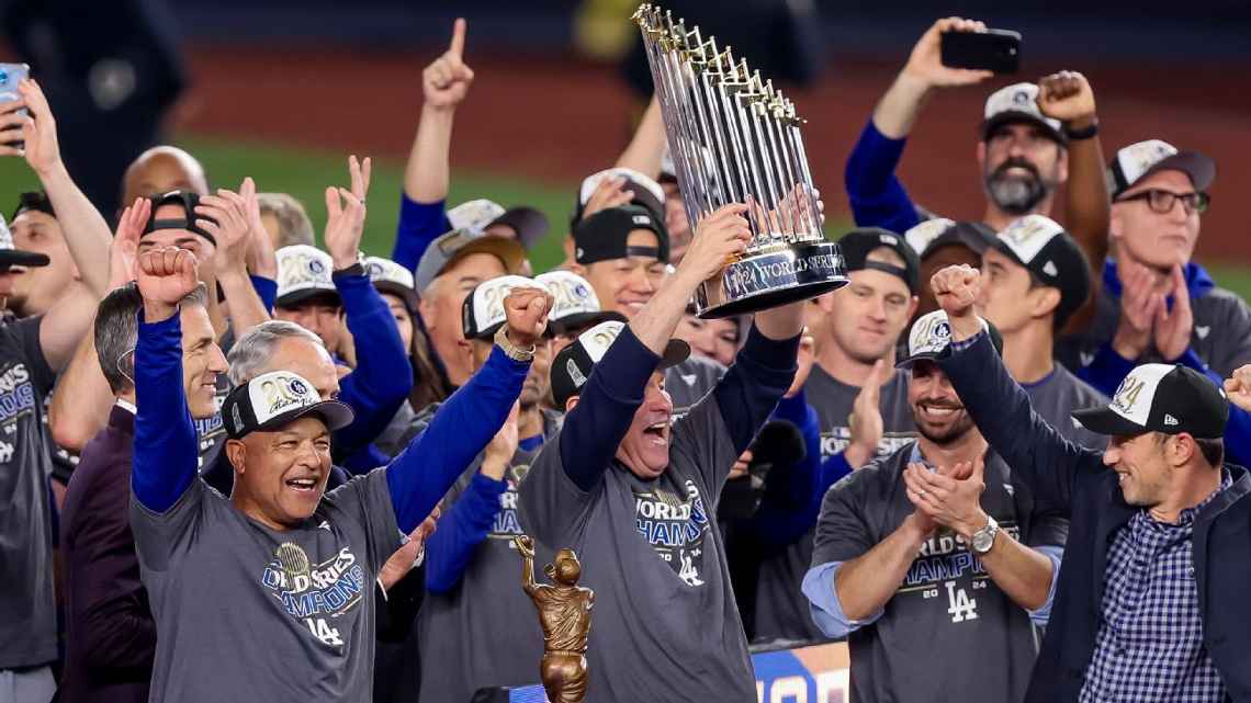 DODGERS CELEBRA GANAR LA SERIE MUNDIAL