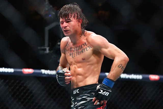 Diego Lopes da la cara luego de caer en UFC 314.