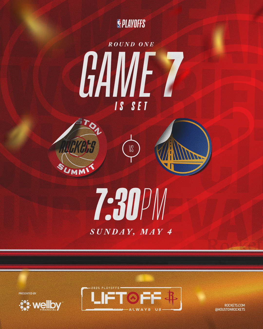 Rockets vs Warriors, mañana en el juego 7 de la primera ronda.